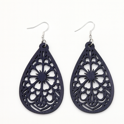 🌿 Pendientes Bohemios – Madera & Diseño Geométrico
