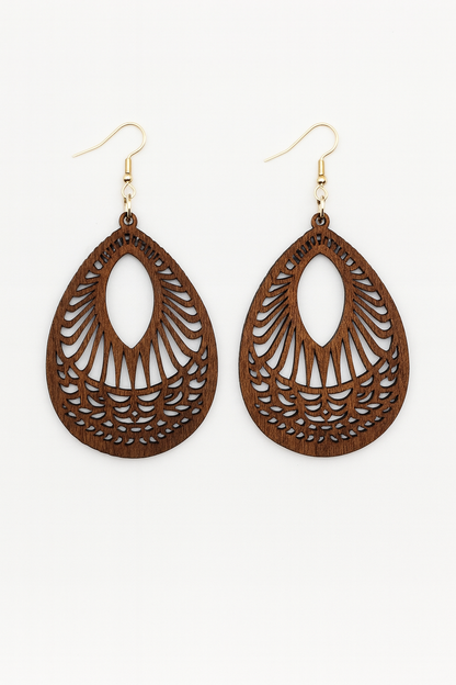 🌿 Pendientes Bohemios – Madera & Diseño Geométrico
