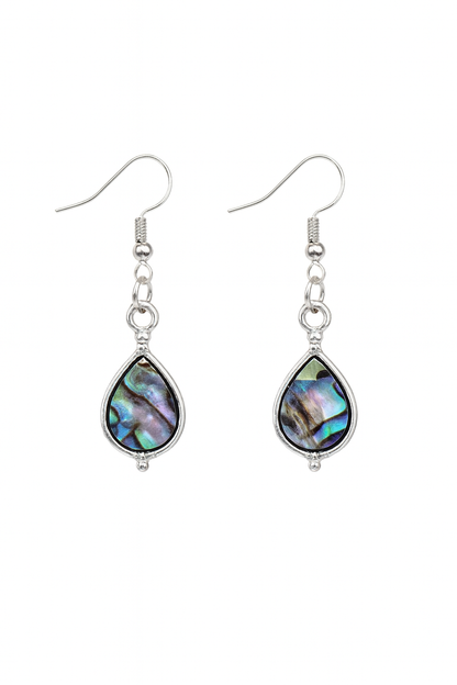 🐚 Pendientes Shell – Gota de Agua & Marco Plateado