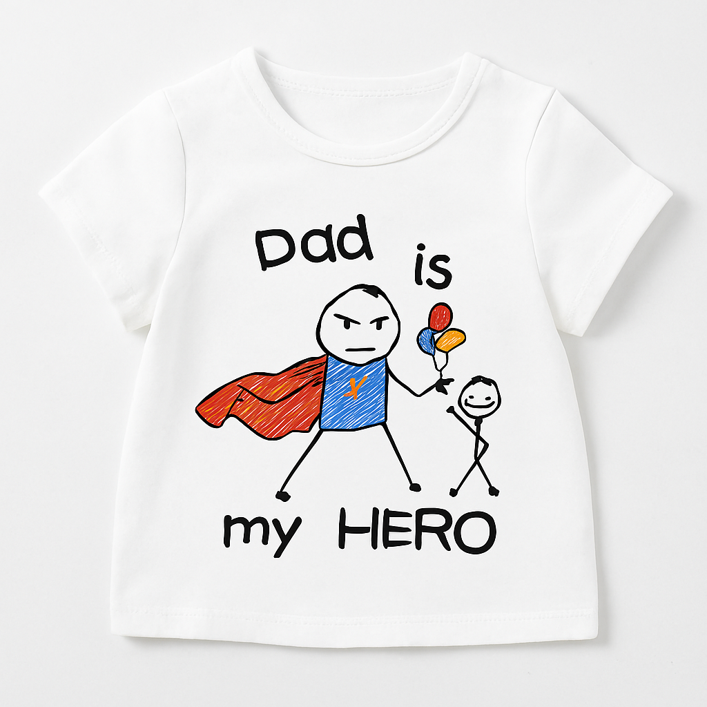 ⚡ Camiseta Bebé “Dad Is My Hero”