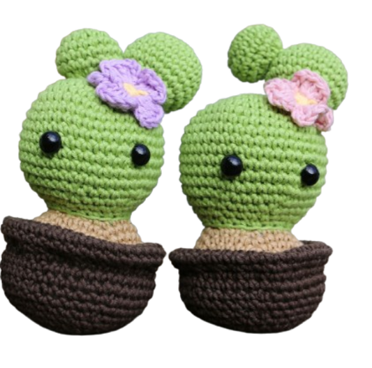 🌵 Amigurumi Cactus con Flor – Hecho a Mano