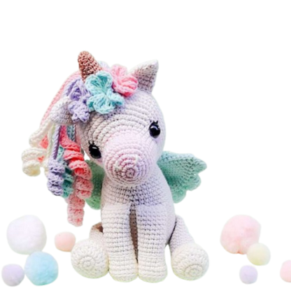 🦄 Unicornio Pastel con Alas – Amigurumi Hecho a Mano