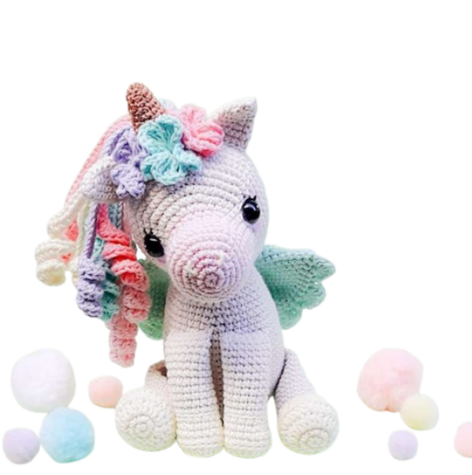 🦄 Unicornio Pastel con Alas – Amigurumi Hecho a Mano