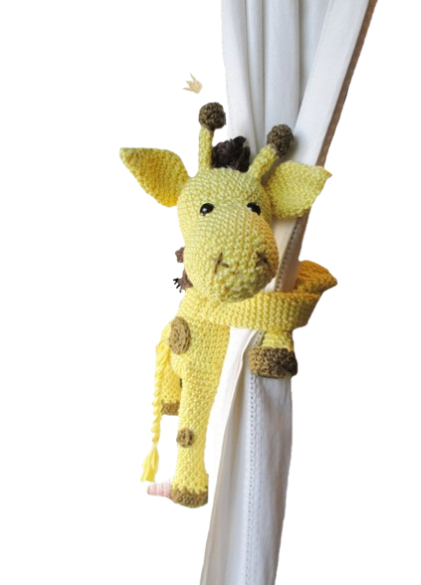 🦒 Jirafa Sujetacortinas – Amigurumi Hecho a Mano