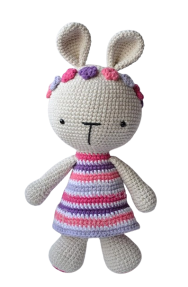 🌸🐇 Conejita con Corona de Flores – Amigurumi Hecho a Mano