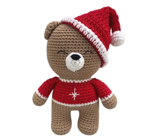 🎅 Osito Navideño con Gorro – Amigurumi Hecho a Mano