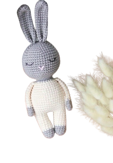 🐇 Conejo Gris Minimalista – Amigurumi Hecho a Mano