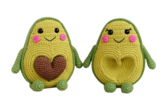 🥑 Avocadics Enamororados – Amigurumi Hecho a Mano