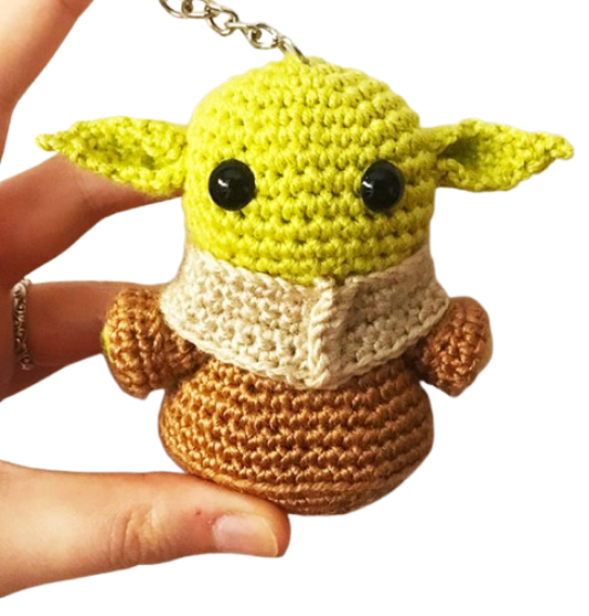 🛸💚 Baby Yoda Llavero – Amigurumi Hecho a Mano
