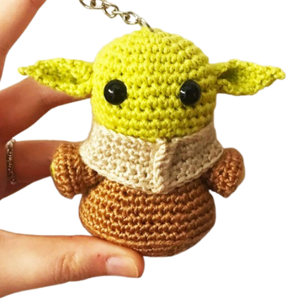 🛸💚 Baby Yoda Llavero – Amigurumi Hecho a Mano