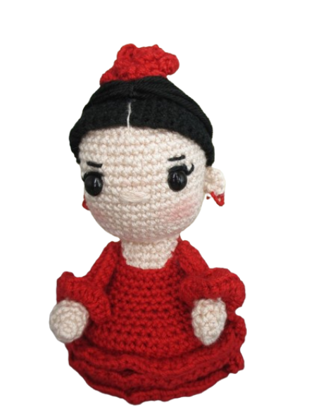 💃 Amigurumi Muñeca Flamenca – Hecho a Mano