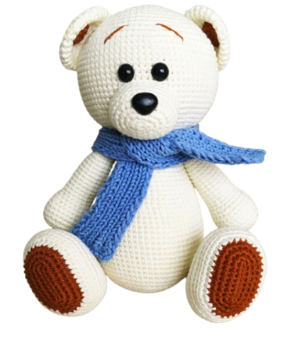 🐻🧣 Osito Polar con Bufanda – Amigurumi Hecho a Mano