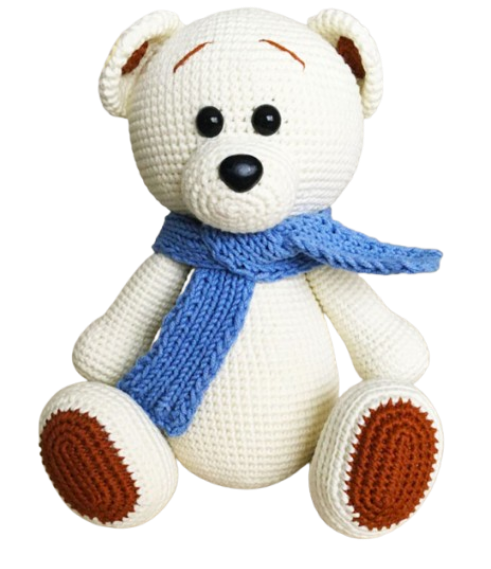🐻🧣 Osito Polar con Bufanda – Amigurumi Hecho a Mano