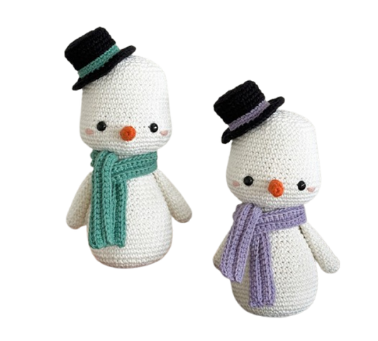 ⛄ Muñeco de Nieve con Bufanda Colores  – Amigurumi Hecho a Mano