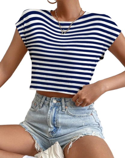 ⚓ Camiseta Casual de Verano con Rayas