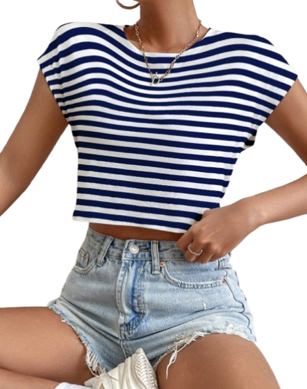 ⚓ Camiseta Casual de Verano con Rayas