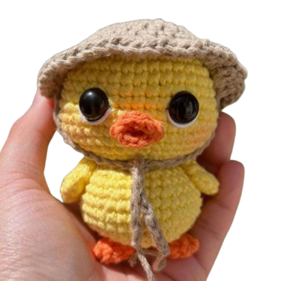 🦆 Patito Amarillo con Sombrero – Amigurumi Hecho a Mano