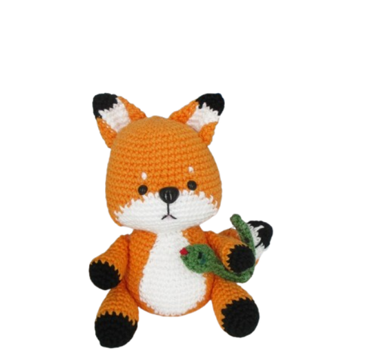 🦊 Amigurumi Zorro con Serpiente – Hecho a Mano