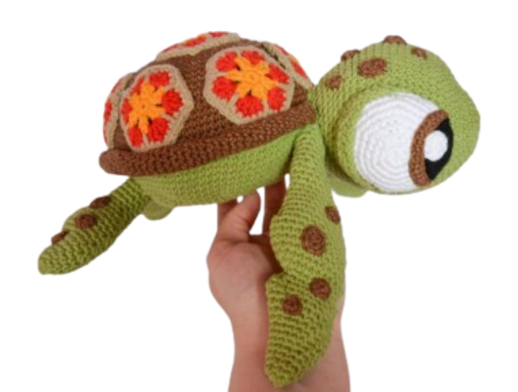 🐢 Tortuga con Caparazón Floral – Amigurumi Hecho a Mano