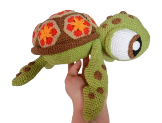 🐢 Tortuga con Caparazón Floral – Amigurumi Hecho a Mano