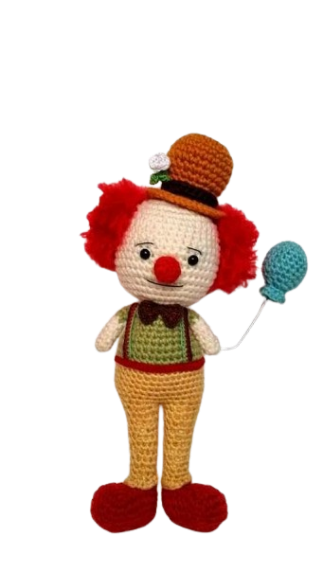🎈 Payaso Clásico con Globo – Amigurumi Hecho a Mano