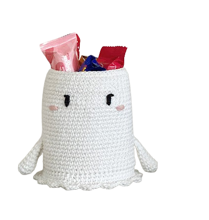 🍬 Fantasmita Dulcero – Amigurumi Decorativo y Funcional