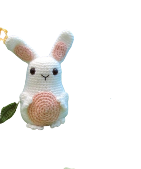 🐇 Conejito Blanco con Pancita Rosada – Amigurumi Hecho a Mano