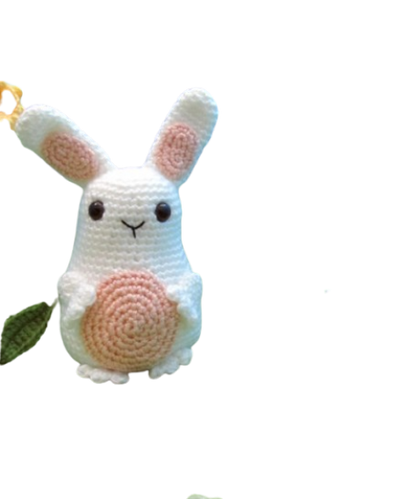 🐇 Conejito Blanco con Pancita Rosada – Amigurumi Hecho a Mano
