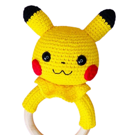 ⚡💛 Sonajero Amigurumi Pikachu – Hecho a Mano