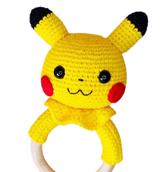 ⚡💛 Sonajero Amigurumi Pikachu – Hecho a Mano