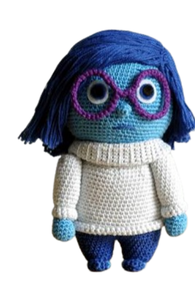 💙 Tristeza – Amigurumi Hecho a Mano