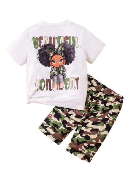 🧢 Set Casual Infantil – Camiseta + Shorts Camuflaje