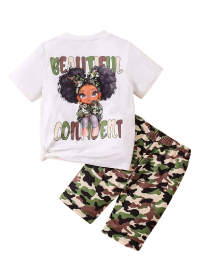 🧢 Set Casual Infantil – Camiseta + Shorts Camuflaje