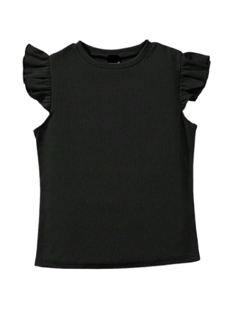 🖤 Top Infantil – Volantes Romántico