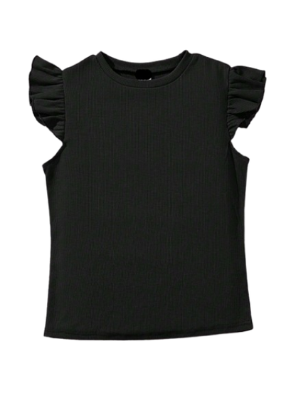 🖤 Top Infantil – Volantes Romántico