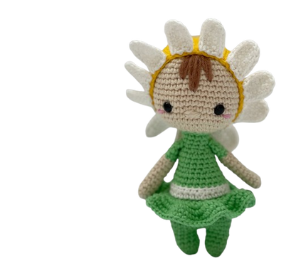 🌼 Hada Margarita – Amigurumi Floral Hecho a Mano