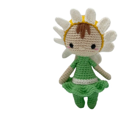🌼 Hada Margarita – Amigurumi Floral Hecho a Mano
