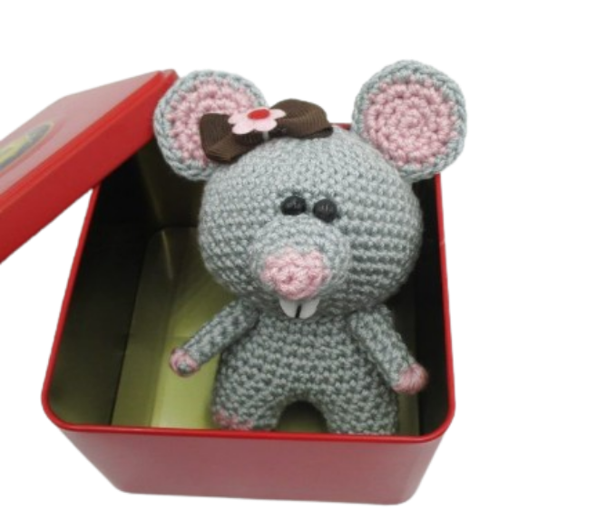 🐭 Ratoncita con Lazo – Amigurumi Hecho a Mano