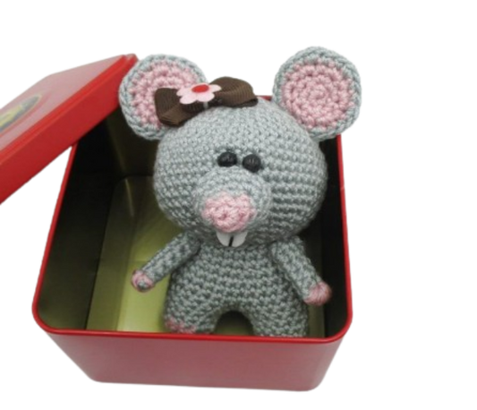 🐭 Ratoncita con Lazo – Amigurumi Hecho a Mano