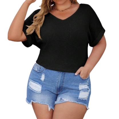 🖤 T-Shirt Negra con Encaje para Playa