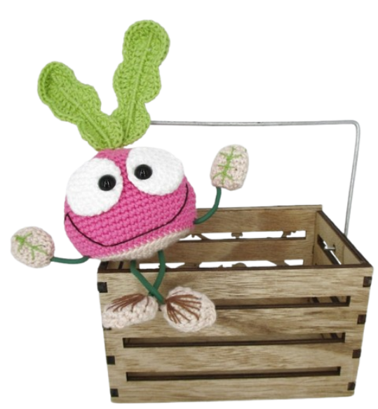🌱 Amigurumi Rábano – Hecho a Mano