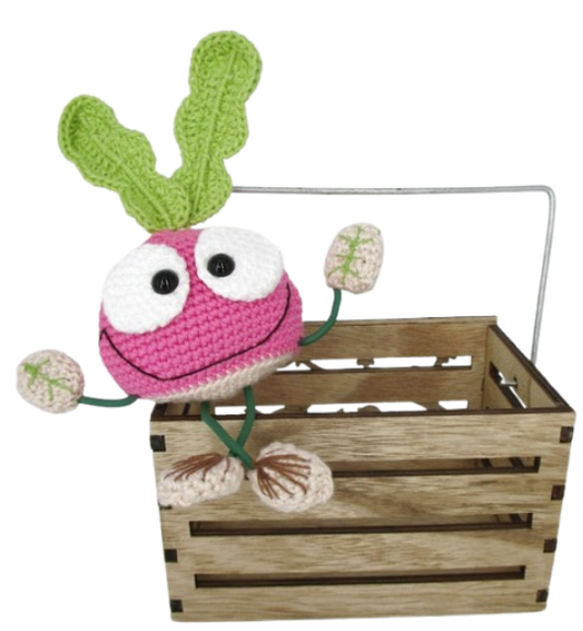 🌱 Amigurumi Rábano – Hecho a Mano