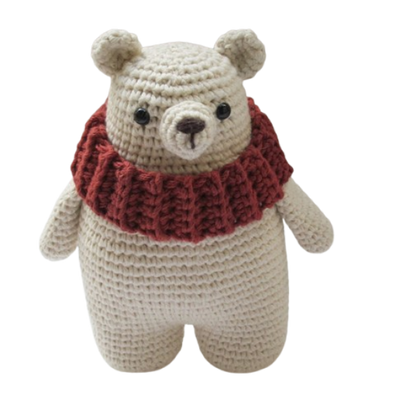 🐻 Osito Polar con Cuello – Amigurumi Invierno Hecho a Mano
