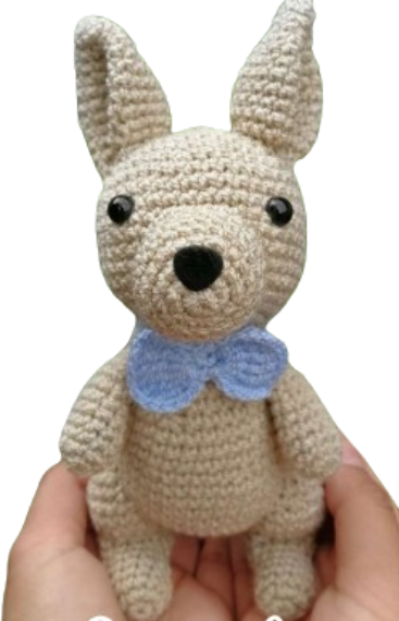 🦘💙 Amigurumi Canguro con Pañuelo Azul – Hecho a Mano