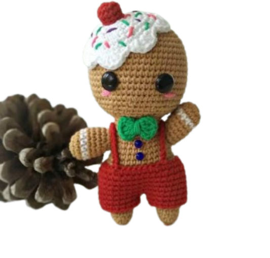 🧁 Muñeco Jengibre Cupcake – Amigurumi Hecho a Mano