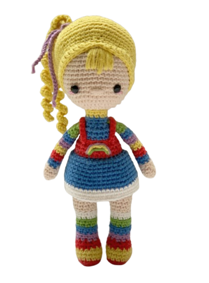 🌈 Muñeca Arcoíris – Amigurumi Dulce y Colorido Hecho a Mano
