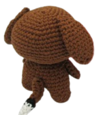 🐶 Perrito Café con Corbatín Verde – Amigurumi Hecho a Mano