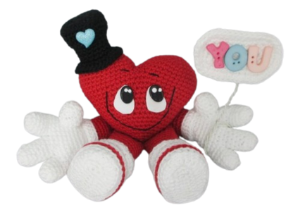 ❤️ Amigurumi Corazón con Sombrero – Hecho a Mano
