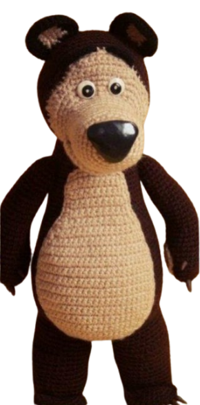 🐻 Oso Marrón Inspirado en Dibujos Animados – Amigurumi Hecho a Mano