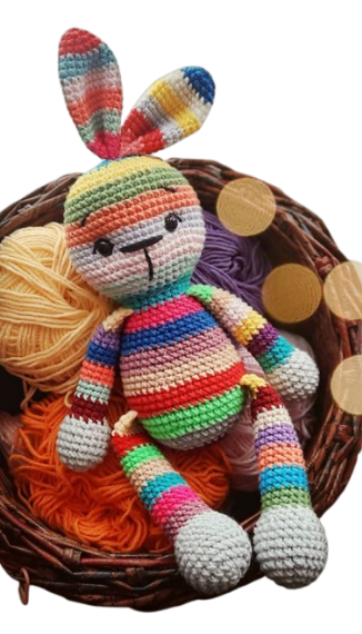 🌈 Conejo Arcoíris – Amigurumi Hecho a Mano